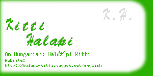 kitti halapi business card